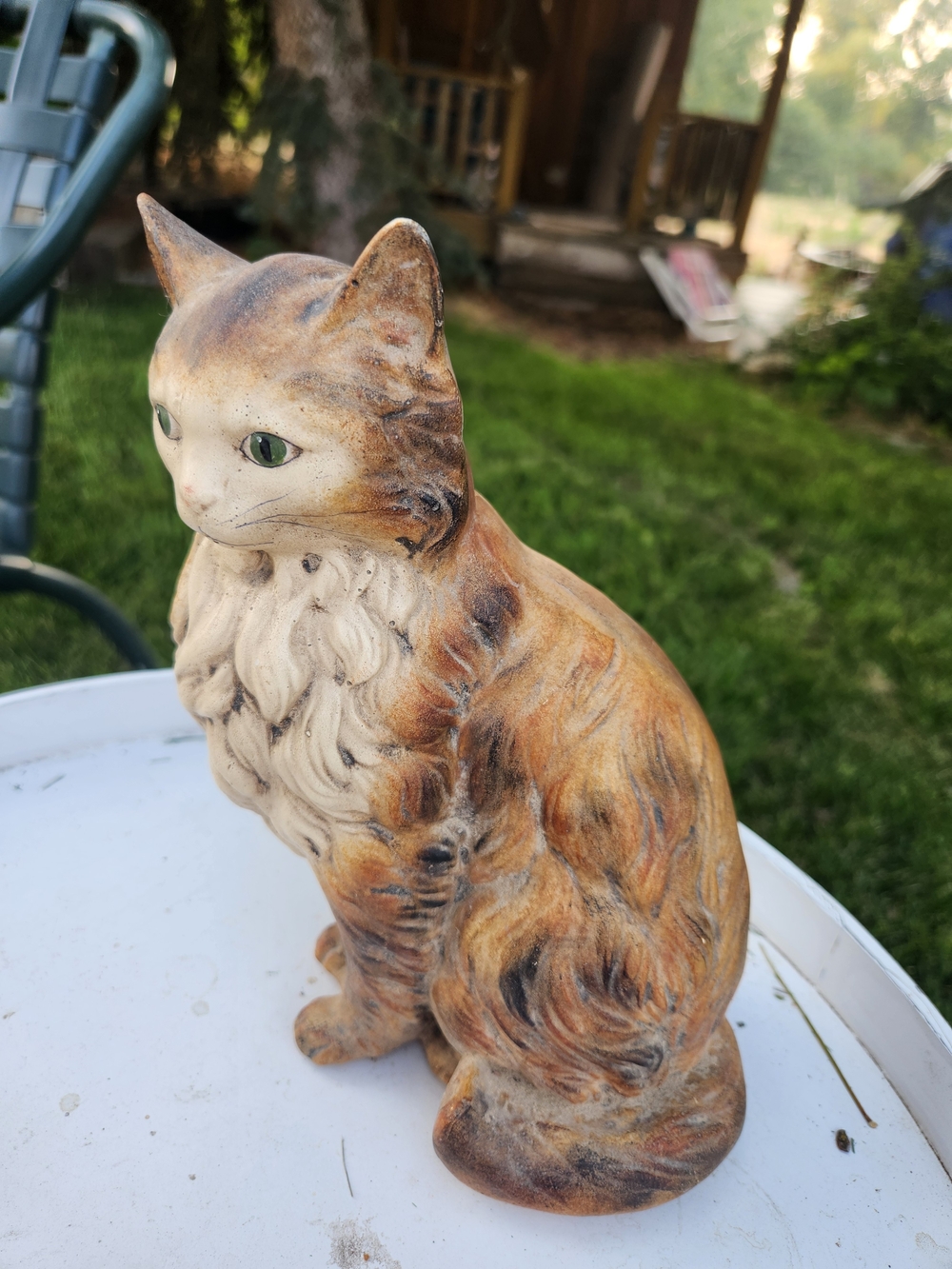 1995 Vintage Chalkware Cat Signed